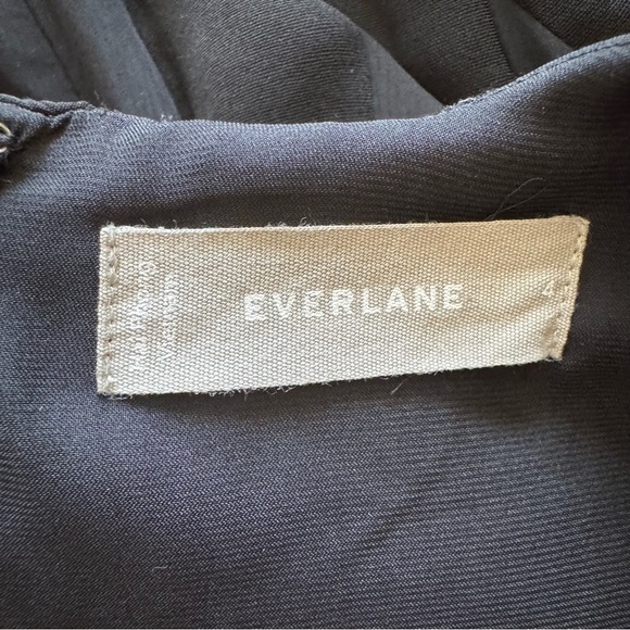 Everlane Black City Stripes Ruched Midi Dress 4 - Picture 11 of 13